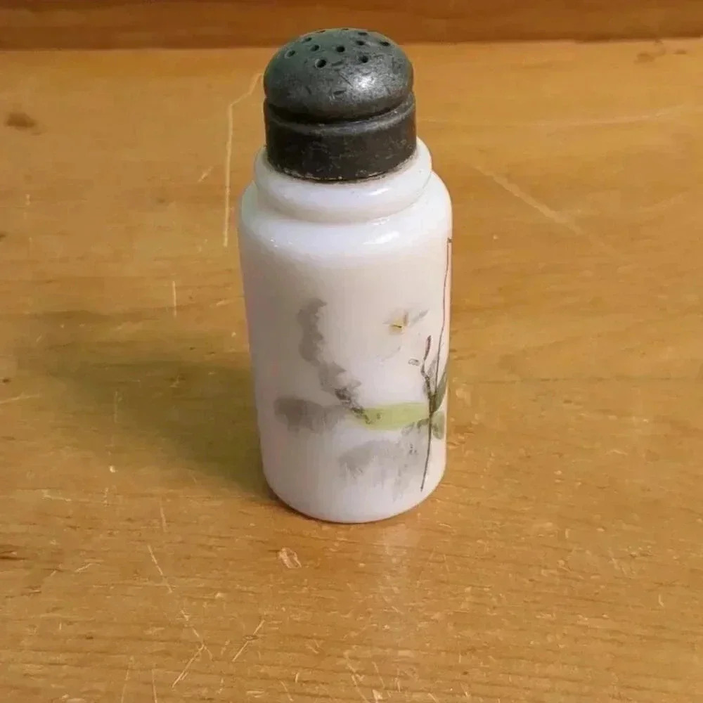 Vintage Hand painted glass floral shaker - Picture 2 of 6